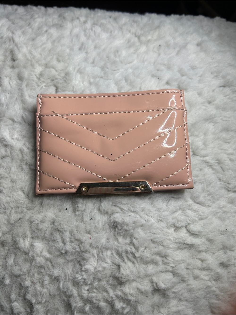 Patent Leather Card Holder - Blush Pink